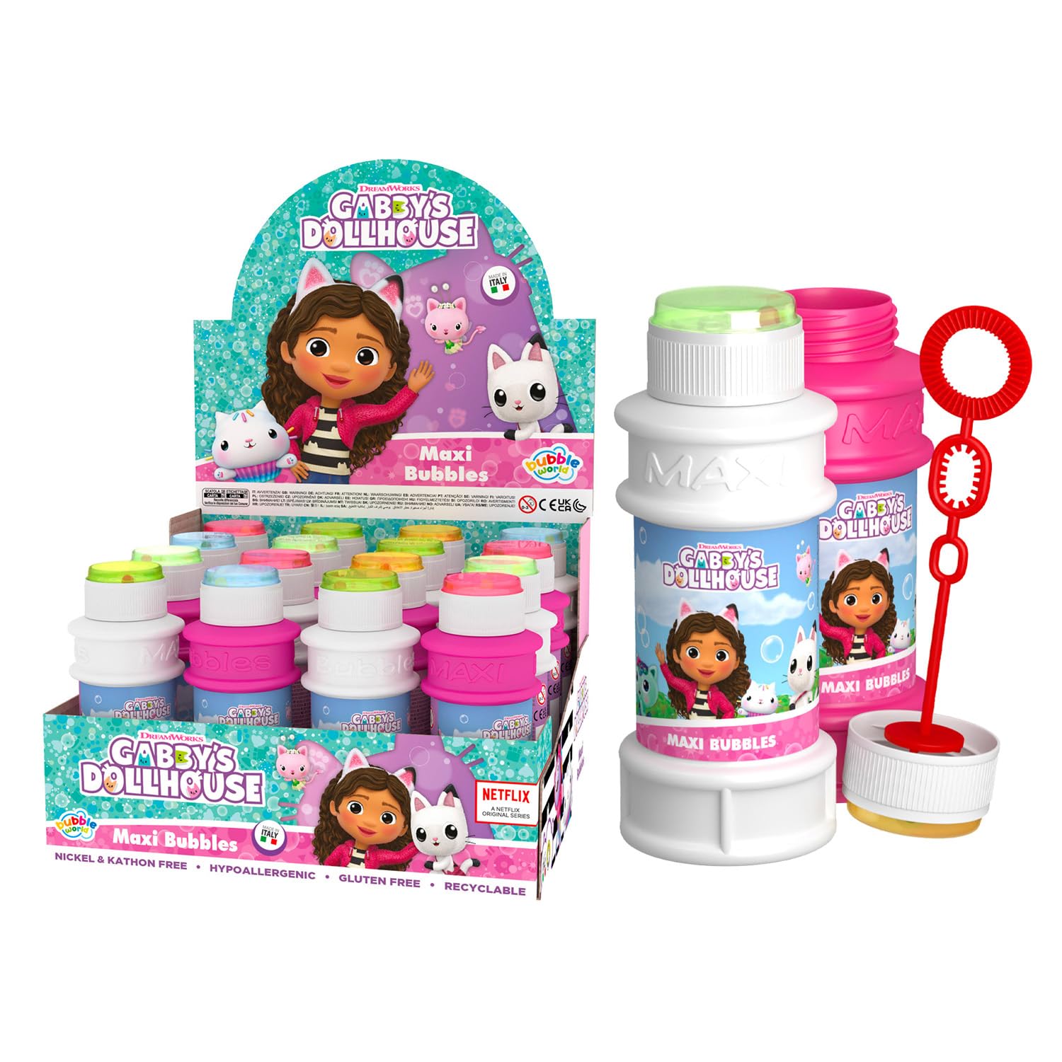 Maxi Gabby's Dollhouse Seifenblasen 175 ml - 16 Stück im Display
