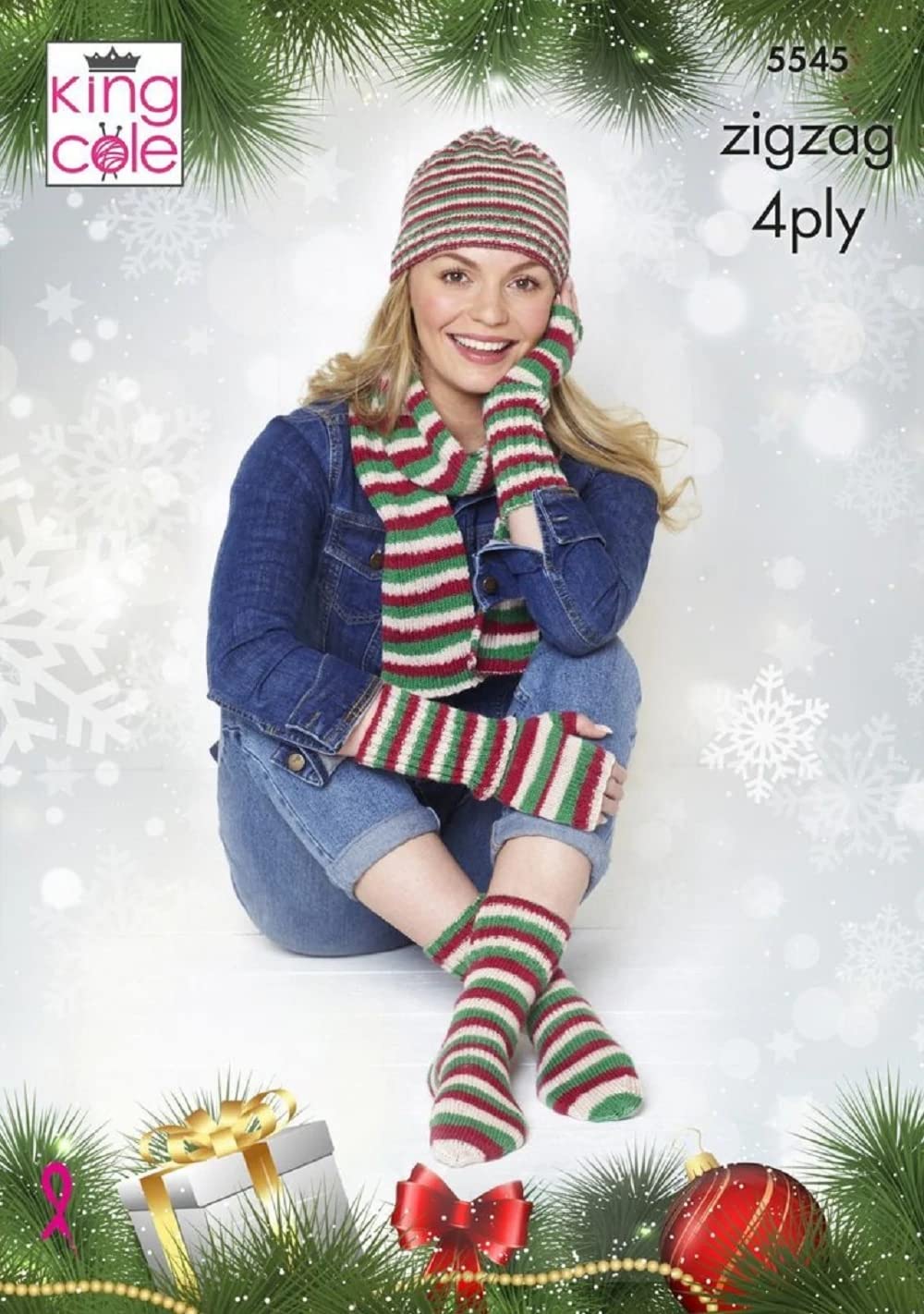 Womens Knitting Pattern Hat Scarf Fingerless Gloves & Socks King Cole 4 Ply 5545