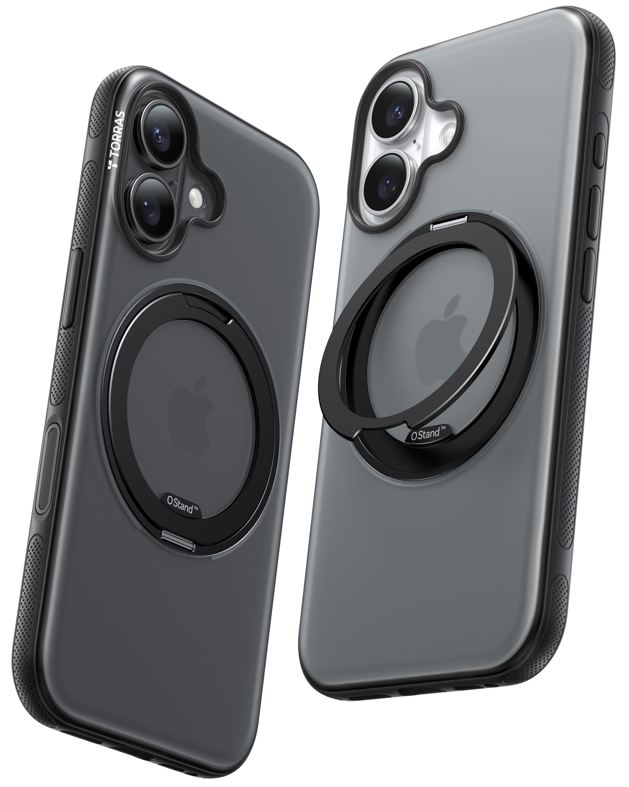 TORRAS 360° Ostand O3 Fitness für iPhone 16 Hülle für MagSafe [Flexibler Ständer & Nr.1 Magnetkraft & Zertifiziert Militärischer Schutz] Hülle iPhone 16 Case Schwarz