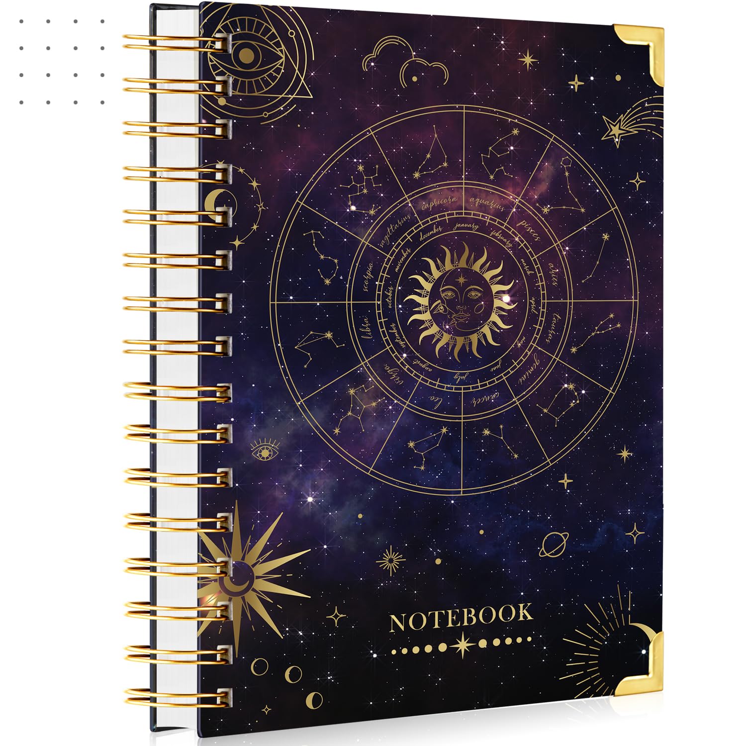 A5 Spiral Dotted Notebook, Dot Bullet Journal for Women, Starry Sky Divination Cover, Gifts for Women Girls, 240 Pages 100GSM Thick Paper, 5.8 x 8.4 Inches