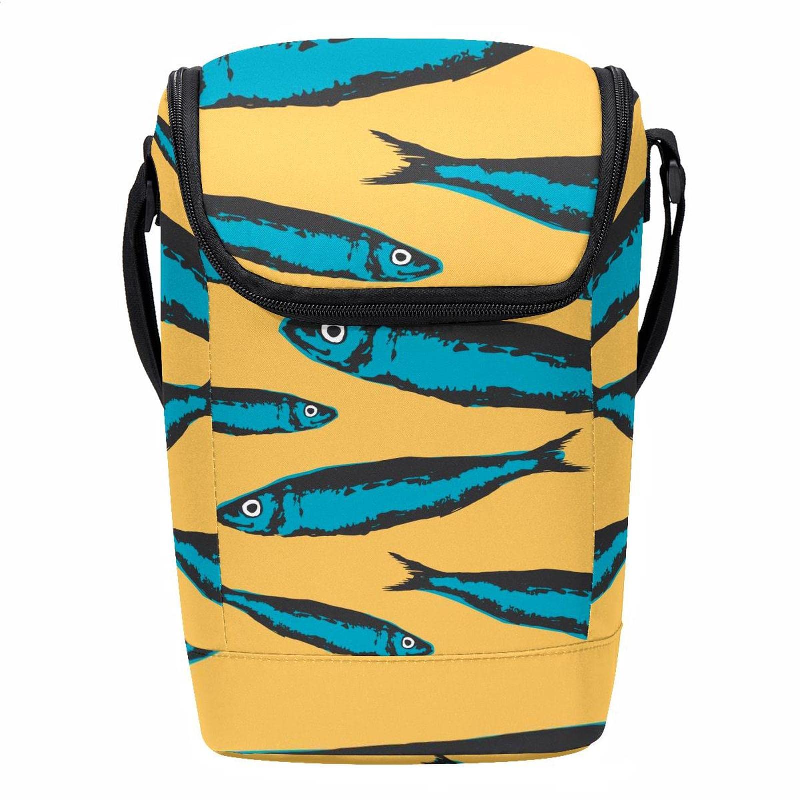 Bolsa de almuerzo con diseño de peces lonchera térmica unisex para escuela y oficina
