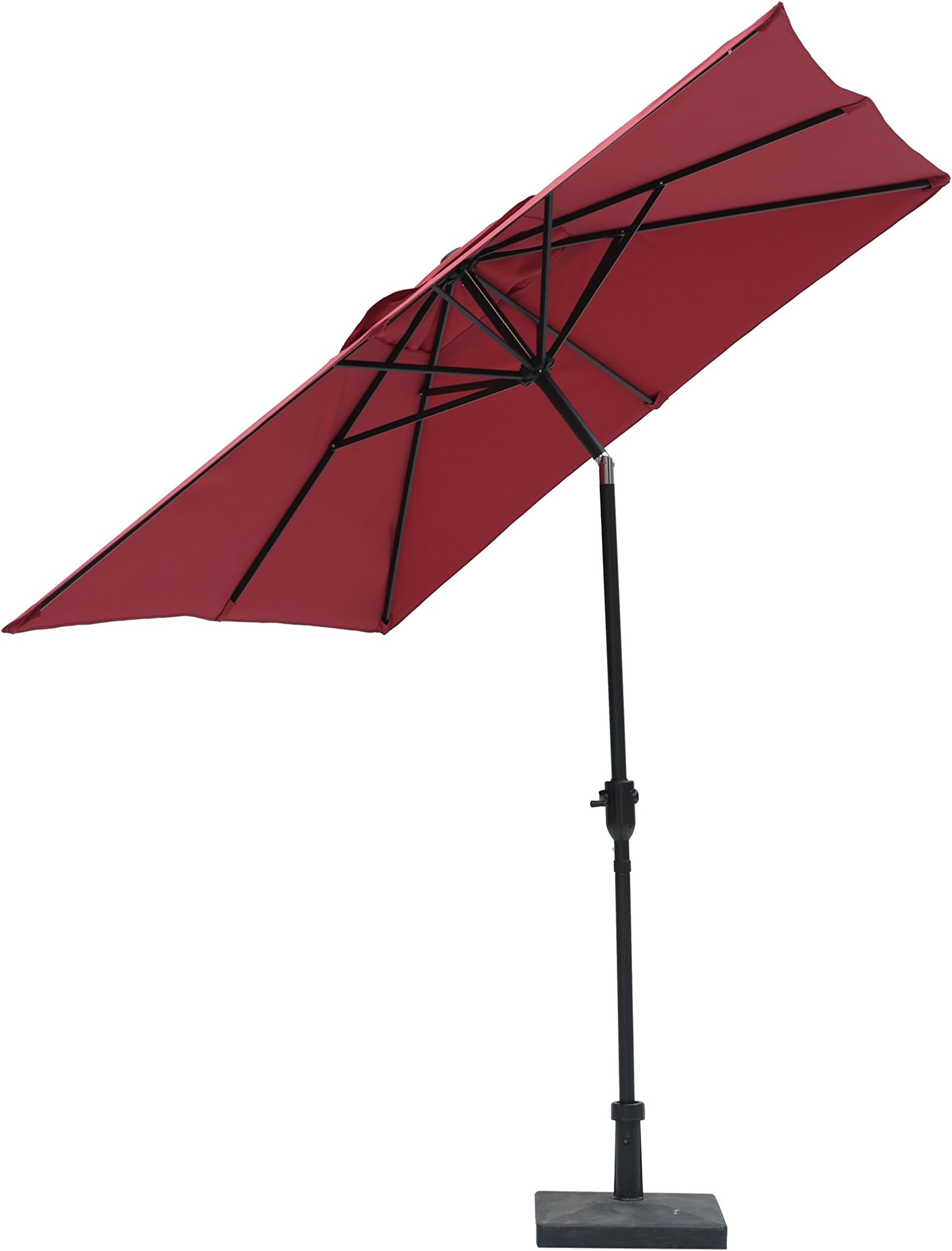 Jardin du Sud” 9’ x 7’ Rectangular Patio Umbrella Market Umbrella with Push Button Auto Tilt and Crank, 220GSM Fade Resistant Canopy – Bring Shade and Style to Your Yard