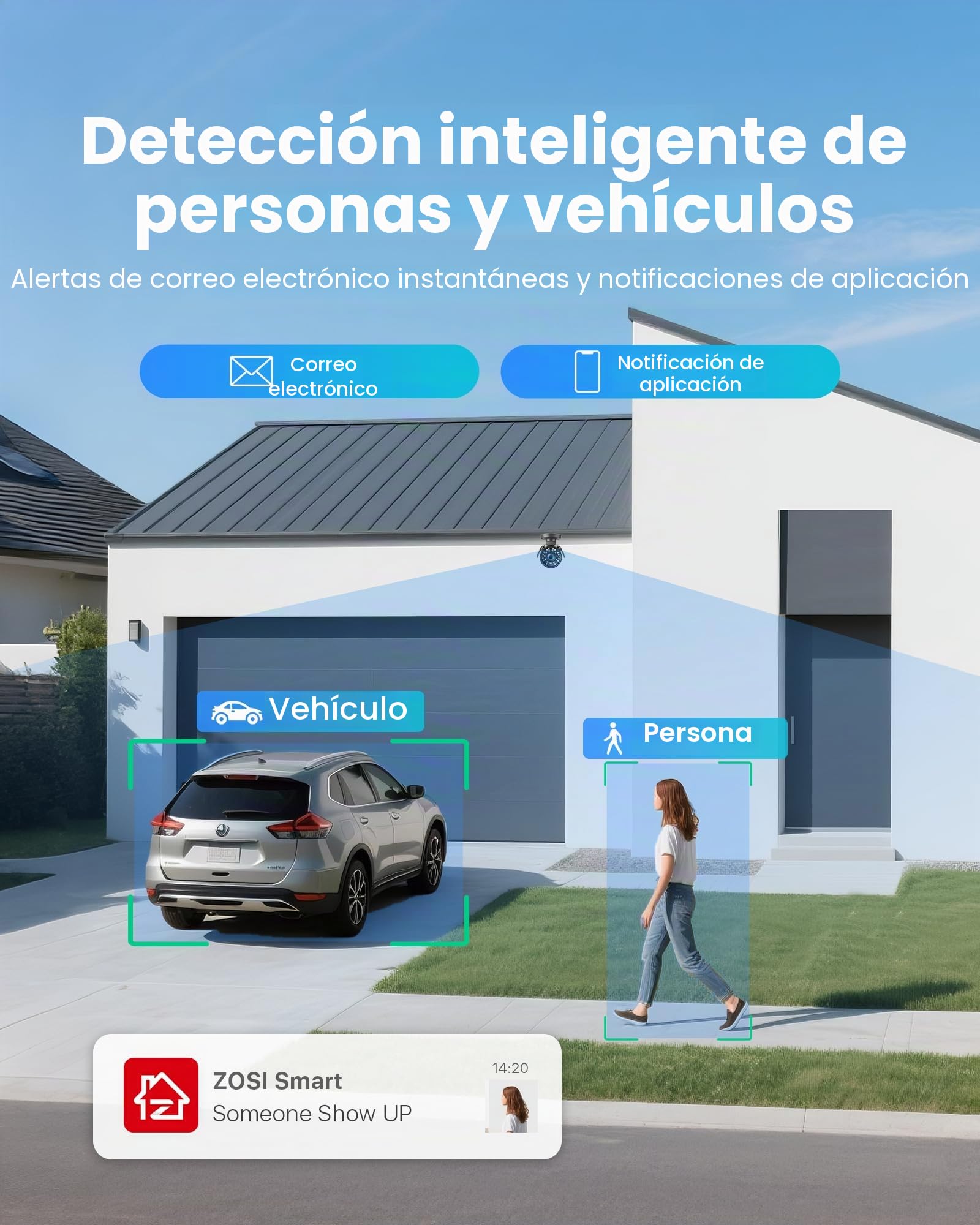 ZOSI 1080p Kit Cámaras de Vigilancia Seguridad 16CH H.265+ Grabador DVR y 4TB Disco Duro con 12pcs 2MP CCTV Cámara Interior y Exterior, Visión Nocturna, Detección de Movimiento
