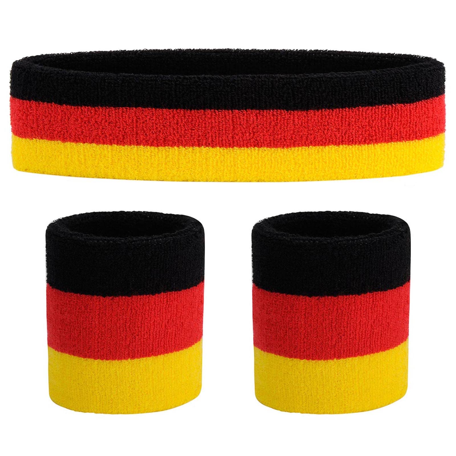 ONUPGO Sweatband Set Sports Headband Wristband Set Sweatbands Terry Cloth Wristband Wrist Sweatband Headbands Moisture Wicking Sweat Absorbing Head Band