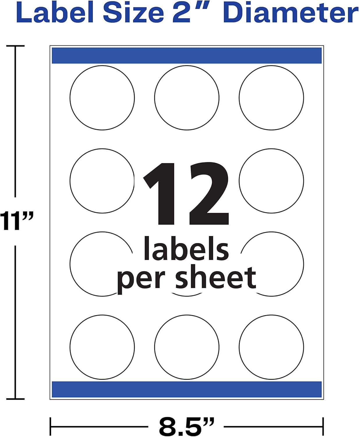 Avery Printable Round Labels with Sure Feed Technology, 2" Diameter, Glossy White, Laser & Inkjet Compatible, 60 Blank Labels Total, Great for Mailing, Branding, and More (22817) - Image 6