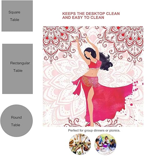 Vista 41 de Outer Space Mantel Redondo para Mesa De 4 Sillas Bue Orangerustic Mantel decorativo de mesa 30 x 30 pulgadas