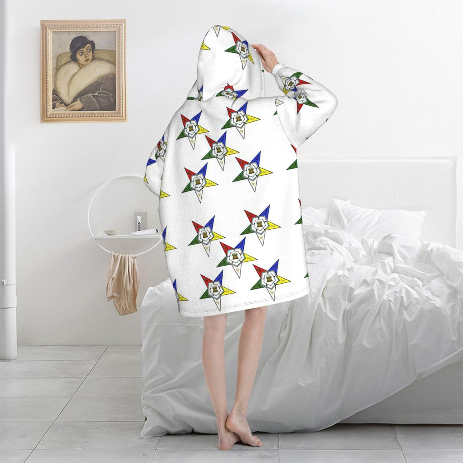 Stars Eastern Starsprint Oversized Hoodie Blanket, Super Soft Warm Comfortable Hoodie, Wearable Blanket Adult