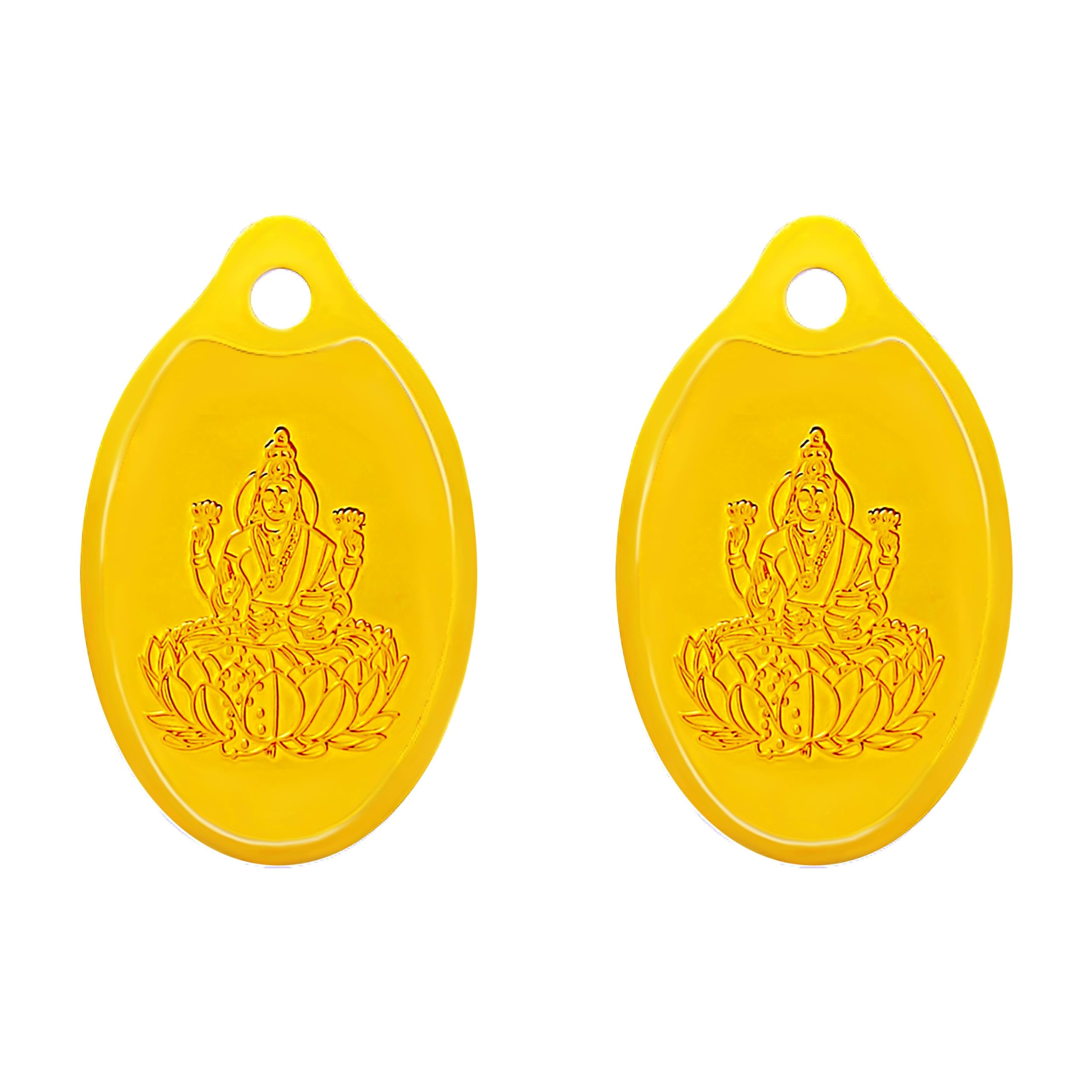 Swarnavarsham 24K (999) Combo Gold Oval Lakshmi Pendant 20 Gram (10gm each x 2 Pcs)