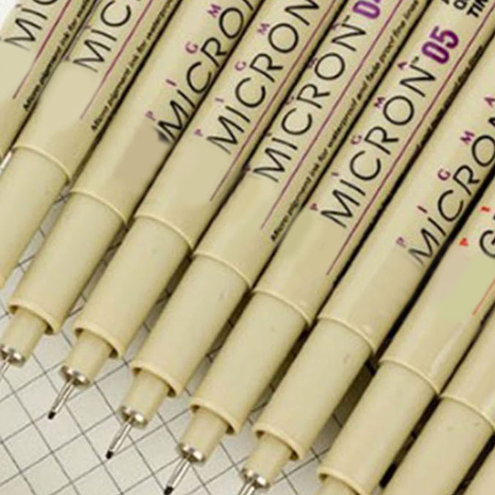 beupro Fineliner, Set di 9 penne a punta fine, tratto pen nero