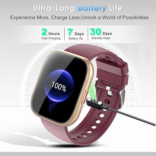 Miniatura 7 de aycy Reloj inteligente para hombres y mujeres, llamada Bluetooth, pantalla táctil HD de 1.85 pulgadas, reloj de fitness con monitor de frecuencia