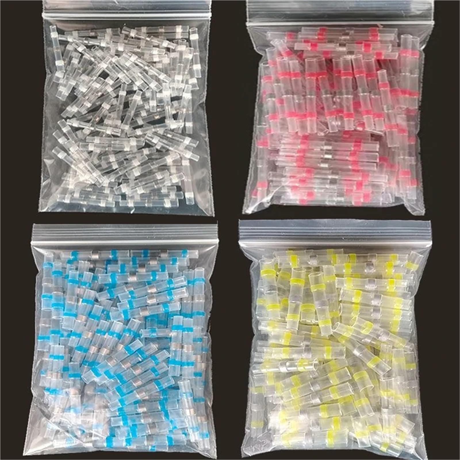 Schrumpf-Kabelverbinder, Wärmeschrumpf-Stoßverbinder, wasserfest, lötisoliert, mehrfarbig, 100/200 Stück(Yellow,200PCS)