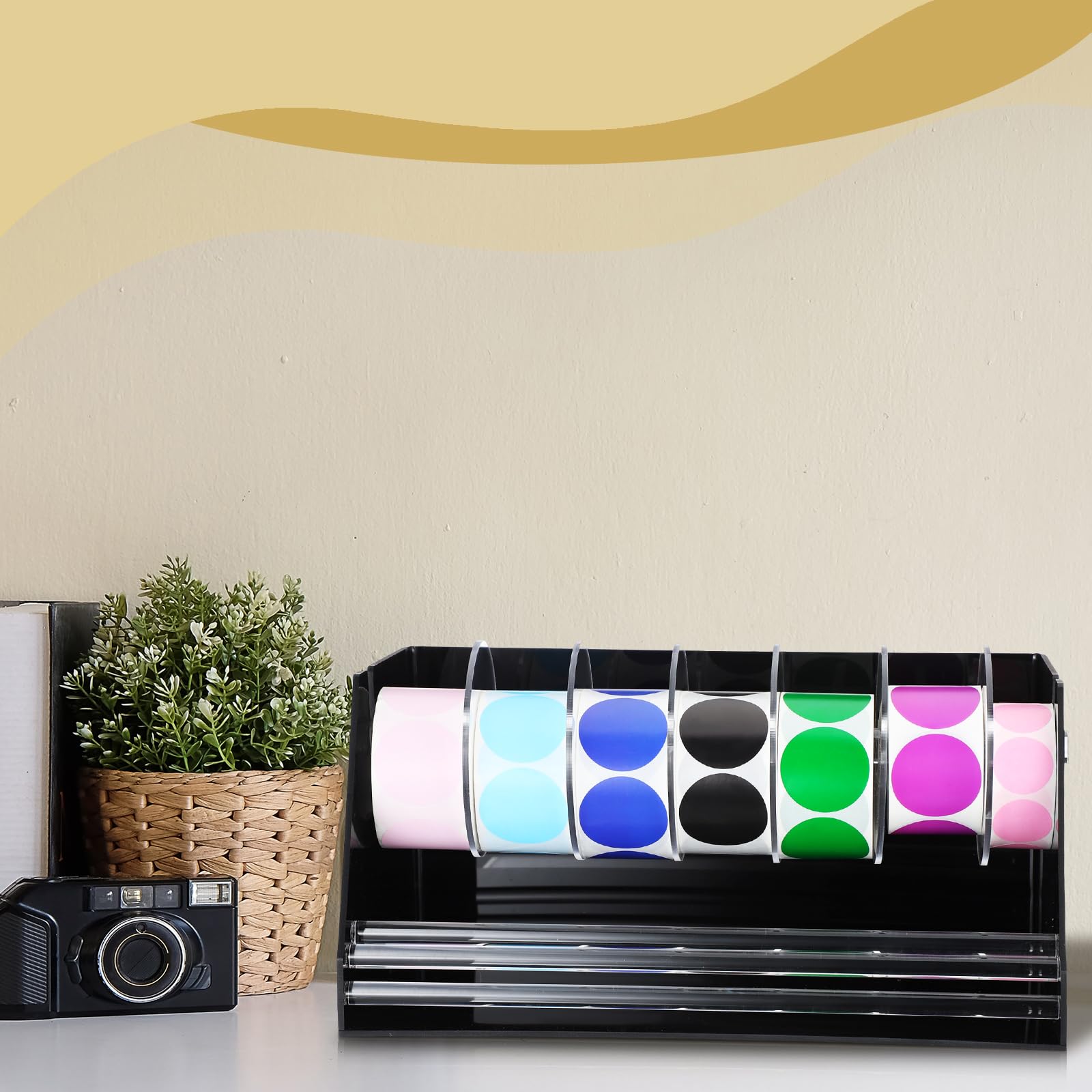 Aazon.co : Adjustable Label Dispenser Acrylic Sticker Roll Dispenser - View #4