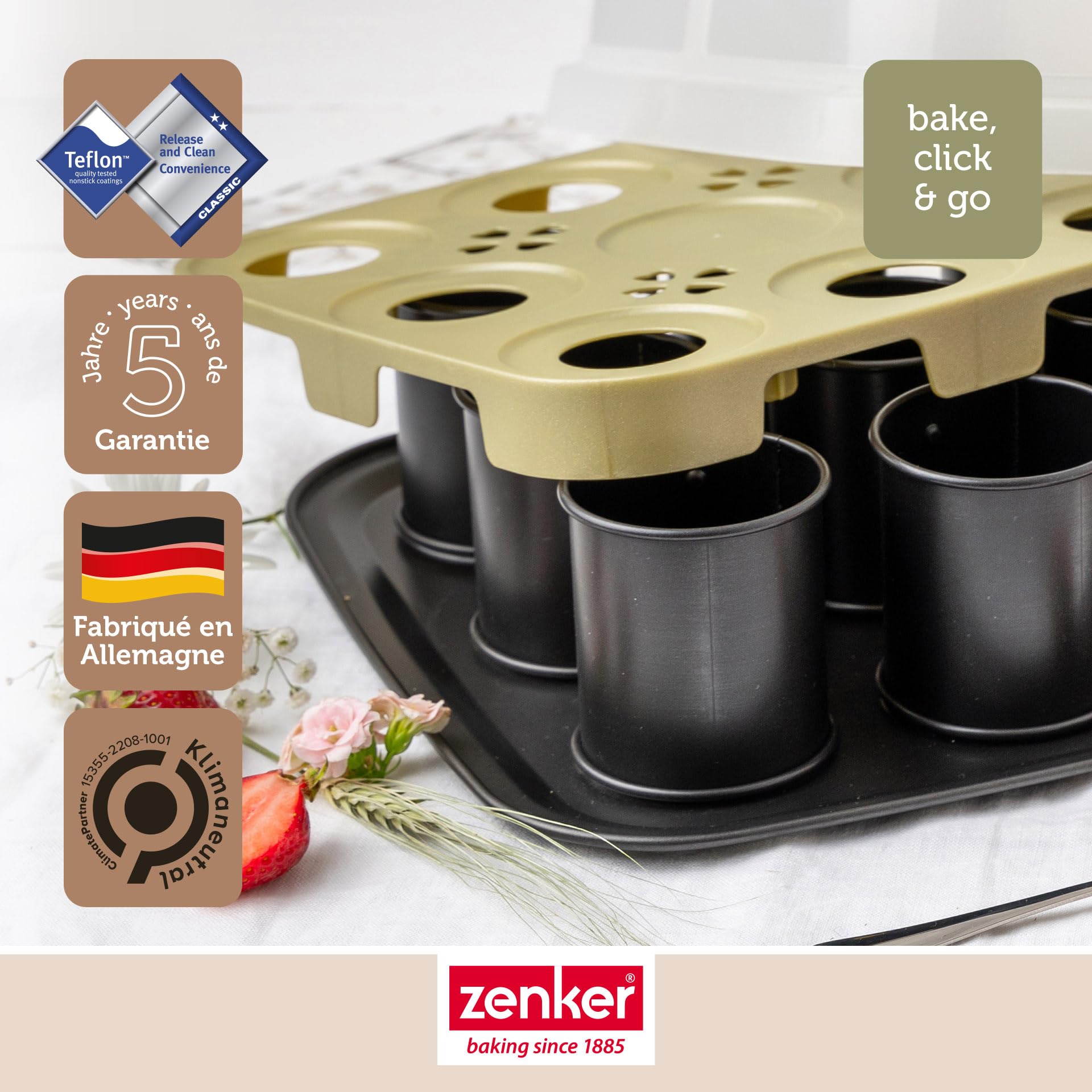 Zenker Lot de 2 moules à manqué avec couvercle 29 cm
