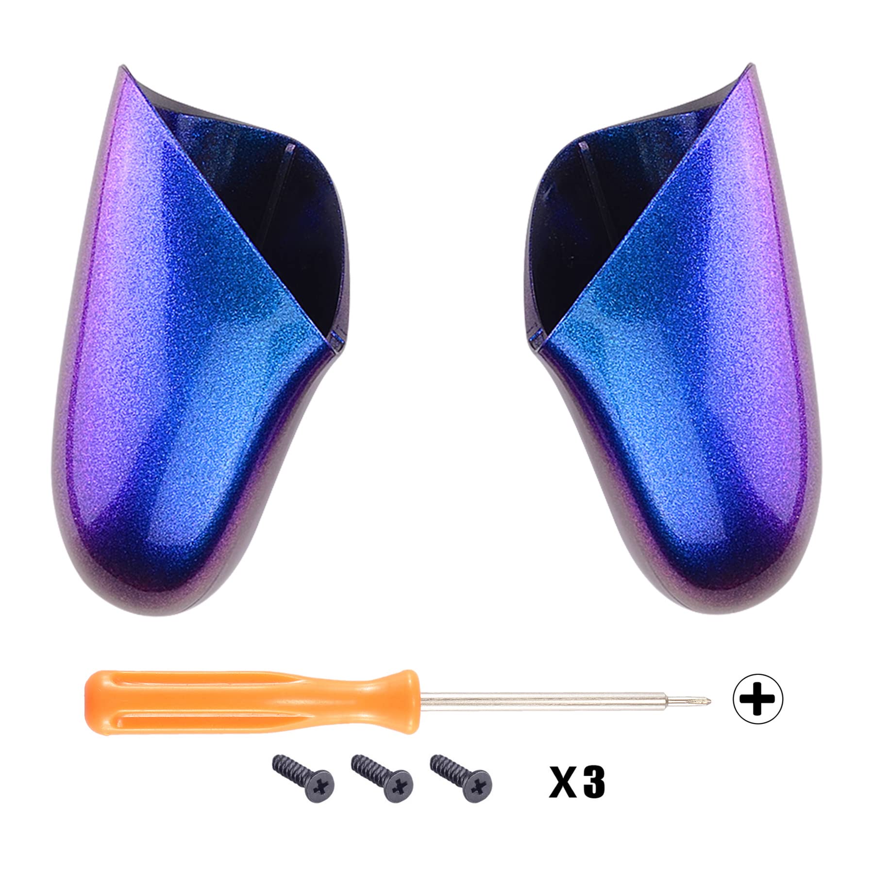 eXtremeRate Coque Poignée Grip de Remplacement pour Nintendo Switch Pro Manette, Coque Customisé de Poignée Grip pour Manette Switch Pro, Coque de Poignée Grip Coloré Caméléon Violet Bleu