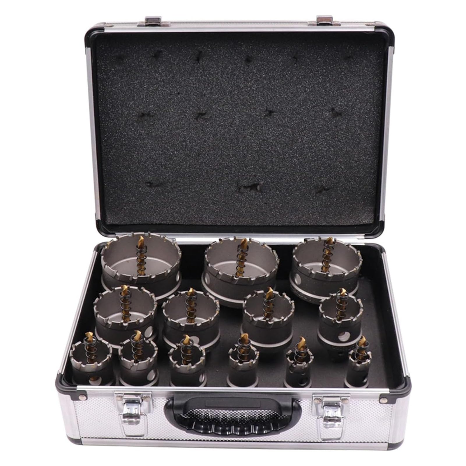 Kit de Sierra de Corona para Metal Duro, Juego de Brocas de 19-75 mm, Broca con Punta de carburo para Metal, Cortador de Sierra de Corona con Caja, para Acero Inoxidable, aleación de Aluminio