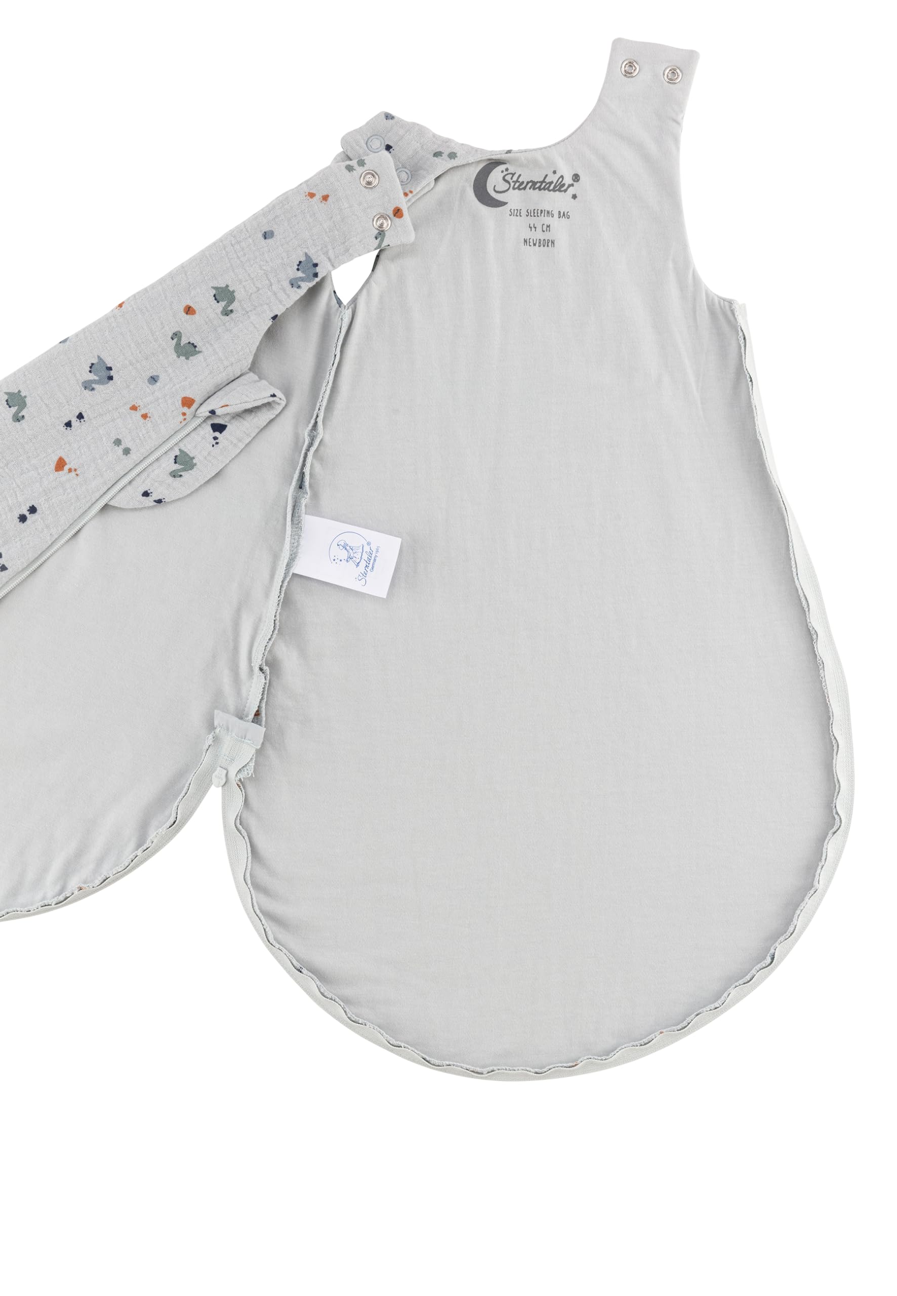 Sterntaler Babyschlafsack 50/56 Dino Rexi - Schlafsack aus weichem Musselin gefüttert mit Jersey