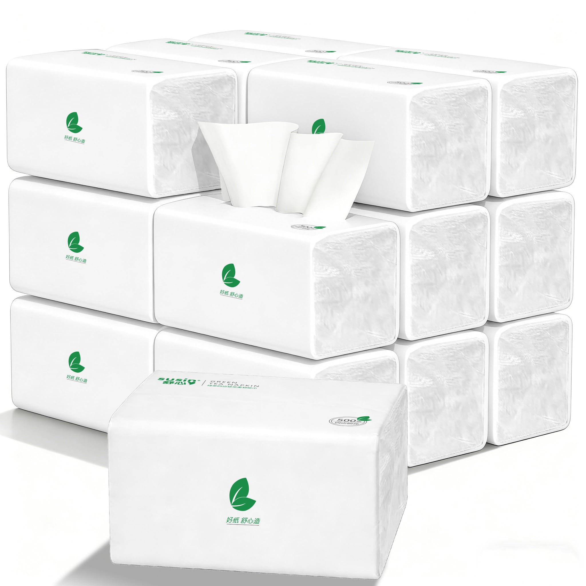 Small Facial Tissues 9000 Sheets of 18 Packs Not in Box 5-Ply 1800 Draws Extra Thick Ultra Soft