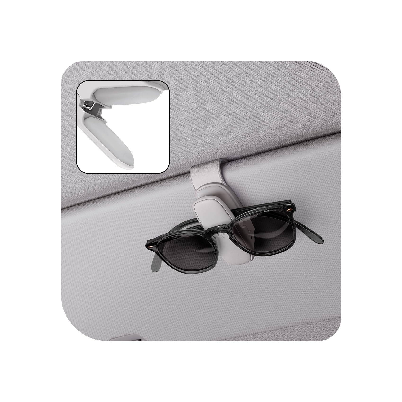 Spigen Premium Güneş Gözlüğü Tutucu Tüm Araçlar ile Uyumlu Silikon Klipsli Gray (2 Adet) SH100 - ACP08825