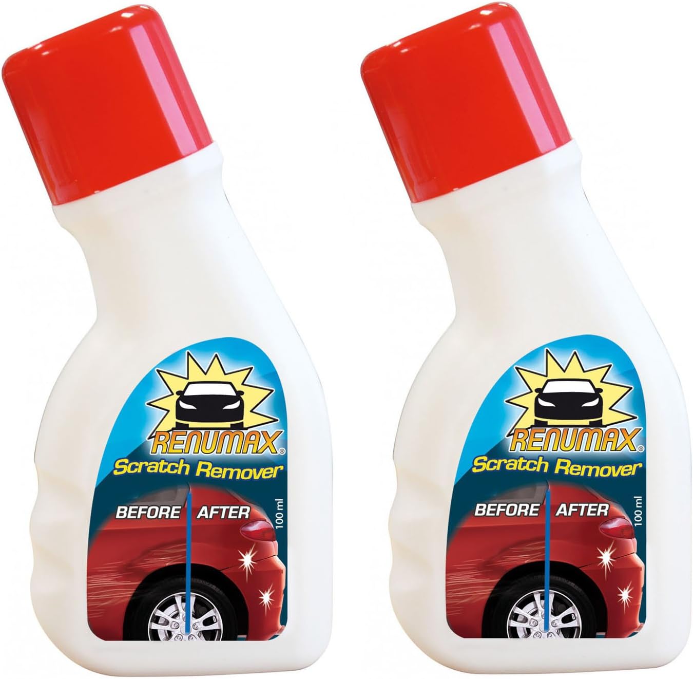 Renumax 2 x car paint scratch removers, 100 ml, paint repairer, paint scratch repair pen