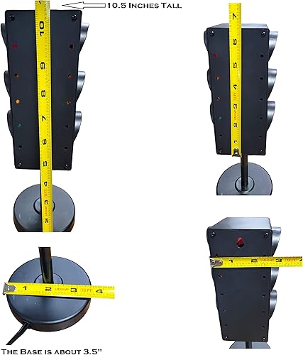 Miniatura 7 de Lámpara de semáforo con base mini lámpara de parada, parpadeante. Plástico negro. Decoración de pared para habitación de niños (10.5 pulgadas)