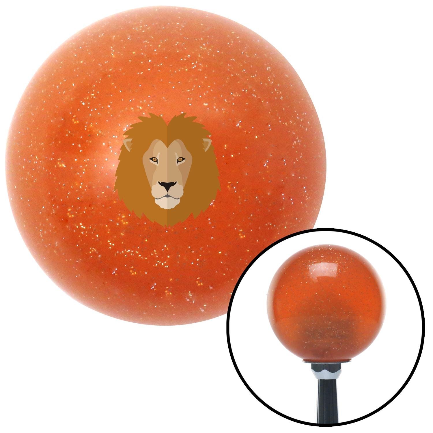 American Shifter 284918 Shift Knob (Company Lion Head Orange Metal Flake with M16 x 1.5 Insert)