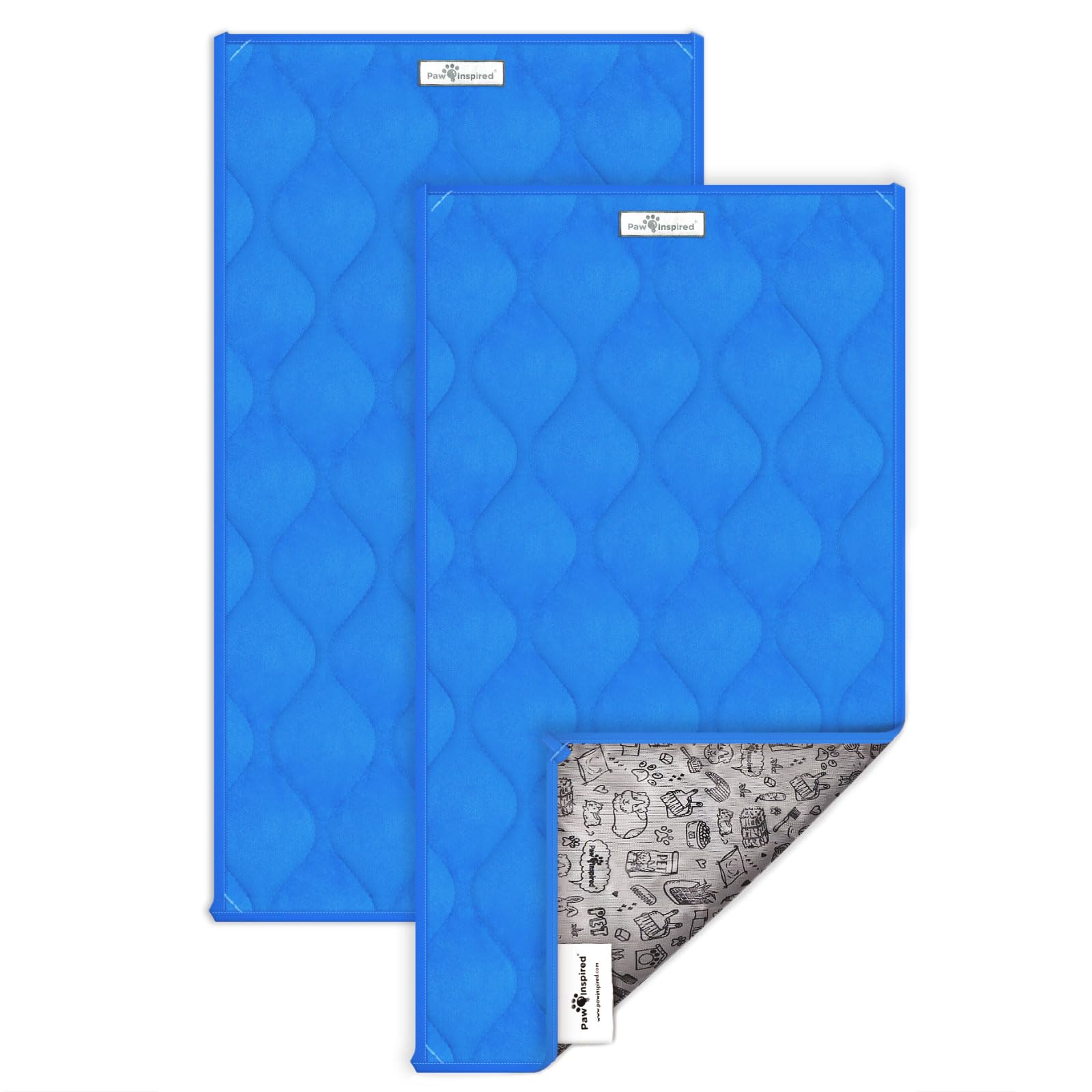 Paw Inspired Washable Fleece Guinea Pig Cage Liners, C&C 2x1, Blue