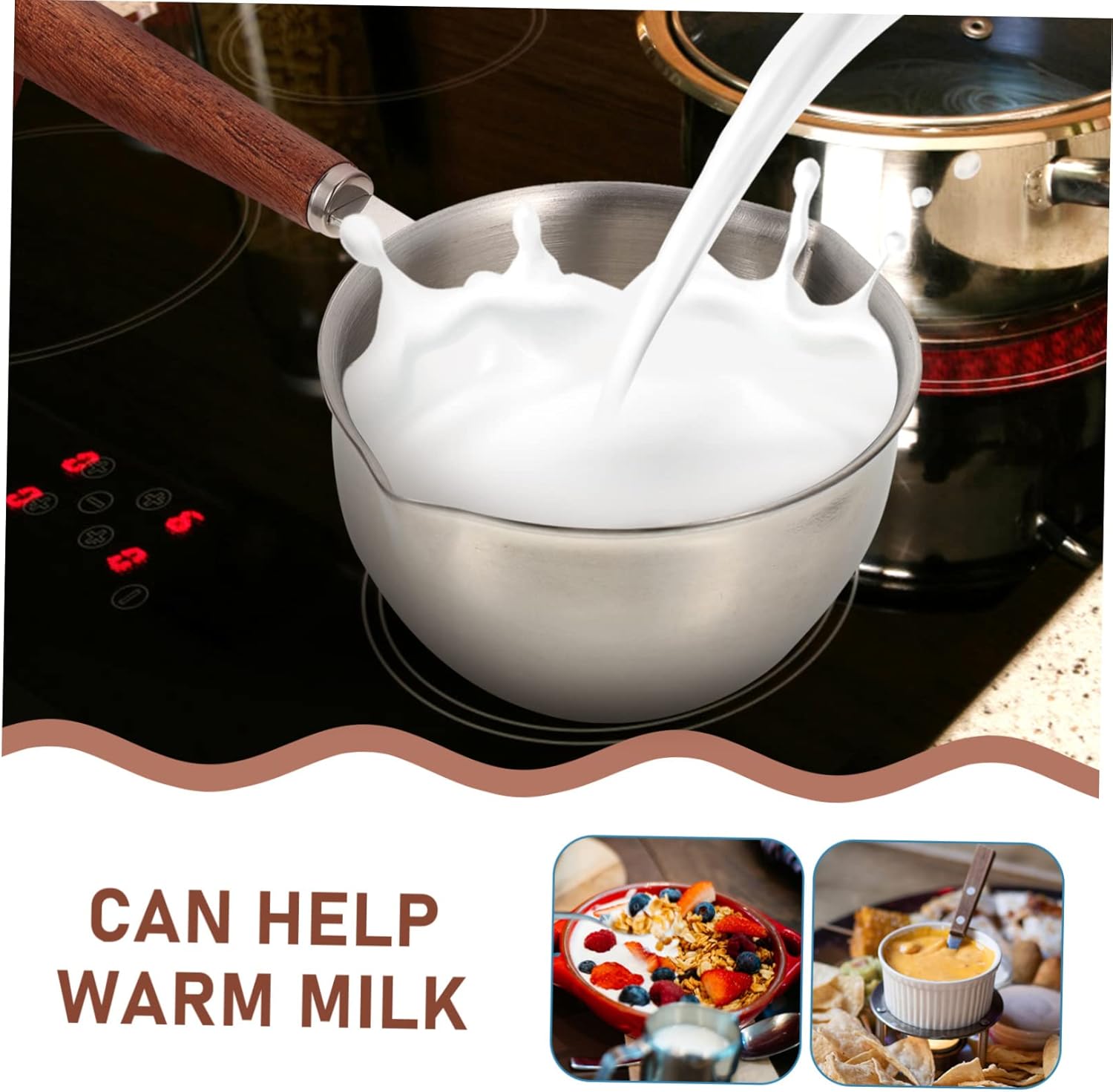 Pour Oil Small Pot Stainless Steel Stock Pot Stainless Steel Saucepan Coffee Steamer Melting Pot Mini Sauce Pot Food Pot Stainless Steel Sauce Pan Pouring Pot Pot Steamer Wok (Silv