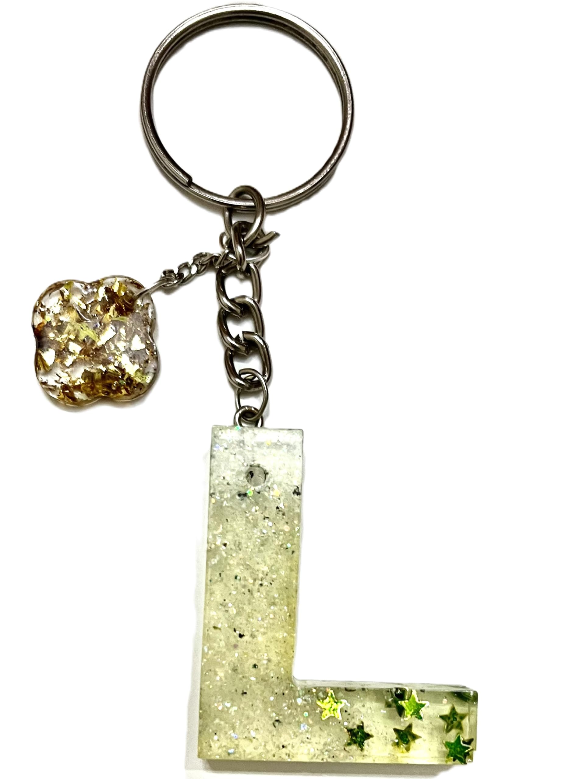 Handmade resin key chain for girls and boys keychain for car and bikes resin | L letter resin keychain-image-4
