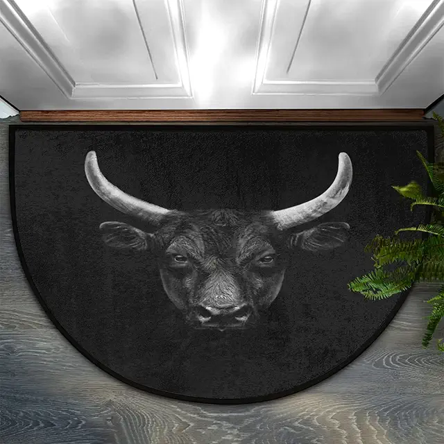 Paillasson Camarguais Demi-Rond Antidérapant Absorbant Intérieur Extérieur 61x91,4 cm