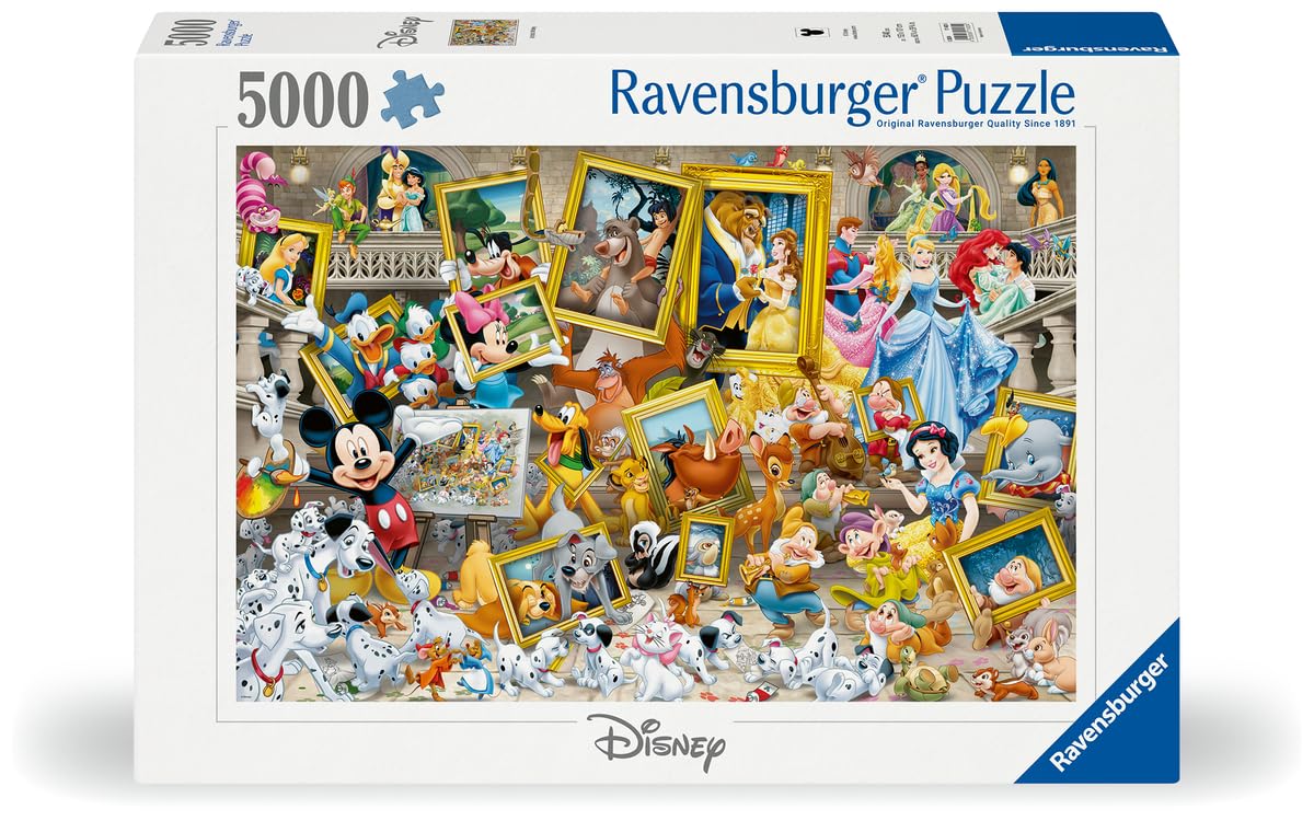 Ravensburger Puzzle 17432 - Mickey als Künstler - großes 5000 Teile Puzzle mit vielen bekannten Disney-Figuren, eine tolle Herausforderung für Disney-Fans und Puzzle-Profis ab 14 Jahren