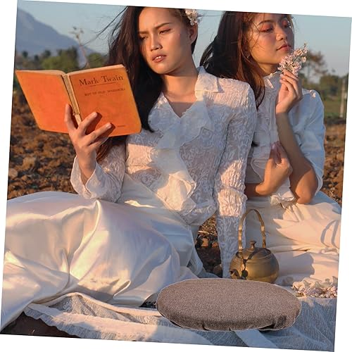 Vista 43 de DECHOUS Cojín de asiento para exteriores, cojines de silla redondos, silla plegable portátil, portátil, taburete de camping, cómodo taburete de Negro