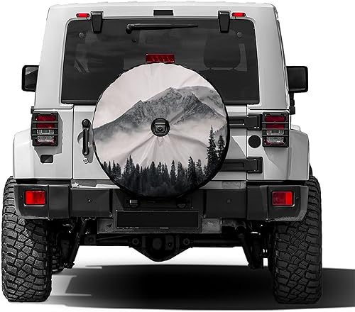 Foggy Mountains - Cubierta de neumático de repuesto con orificio de cámara de respaldo, cubierta universal para neumáticos para Jeep remolque, RV,