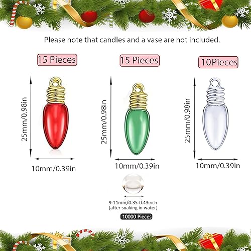 Miniatura 3 de 10126 piezas de decoración de jarrones de Navidad para velas flotantes, perlas de imitación, guirnalda de perlas para jarrones, centro de mesa de