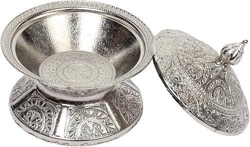 Miniatura 4 de Alisveristime Azucarero tradicional otomano turco hecho a mano con tapa (diámetro 3.34 pulgadas, longitud 3.54 pulgadas), motivos intrincados, ideal