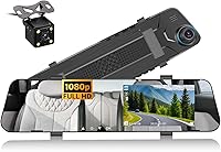 Vista 1 de CAMECHO Cámara de respaldo de 4.5 pulgadas, cámara de respaldo 1080P FHD frontal y trasera, cámara de espejo para automóviles de doble lente