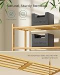 SONGMICS Sac à chaussures en bambou pour placard, Oragniseur de chaussures empilable avec structure modulaire, étagère debout libre d'espace pour la chambre d'entrée, 4-Tier, Prend 15-20 paires, couleur naturelle ULBS054YL01