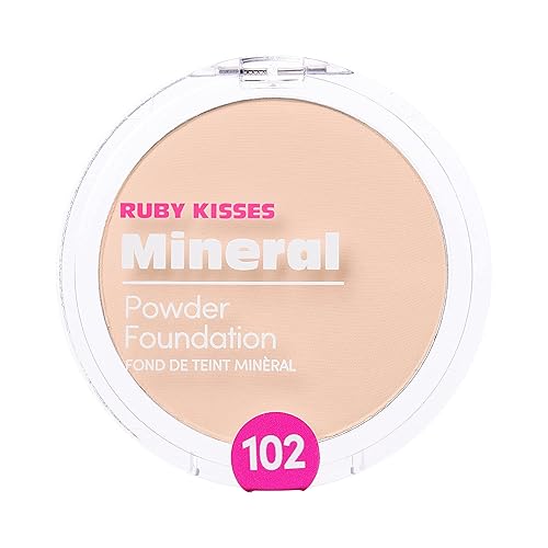 Miniatura 2 de Ruby Kisses Base mineral en polvo prensado, cobertura media a completa, acabado natural, 0.35 onzas (marfil claro)