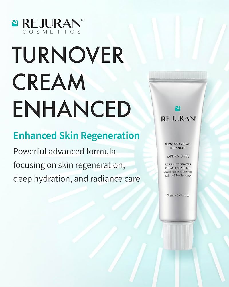 Amazon.com: REJURAN® Turnover Cream Enhanced, DOT™ c-PDRN® - Salmon DNA PDRN Face Moisturizer for Regeneration, Deep Hydration, Collagen Boosting, and Glow-Enhancing Skin. Korean Skin Care (1.69 fl oz) : Beauty & Personal