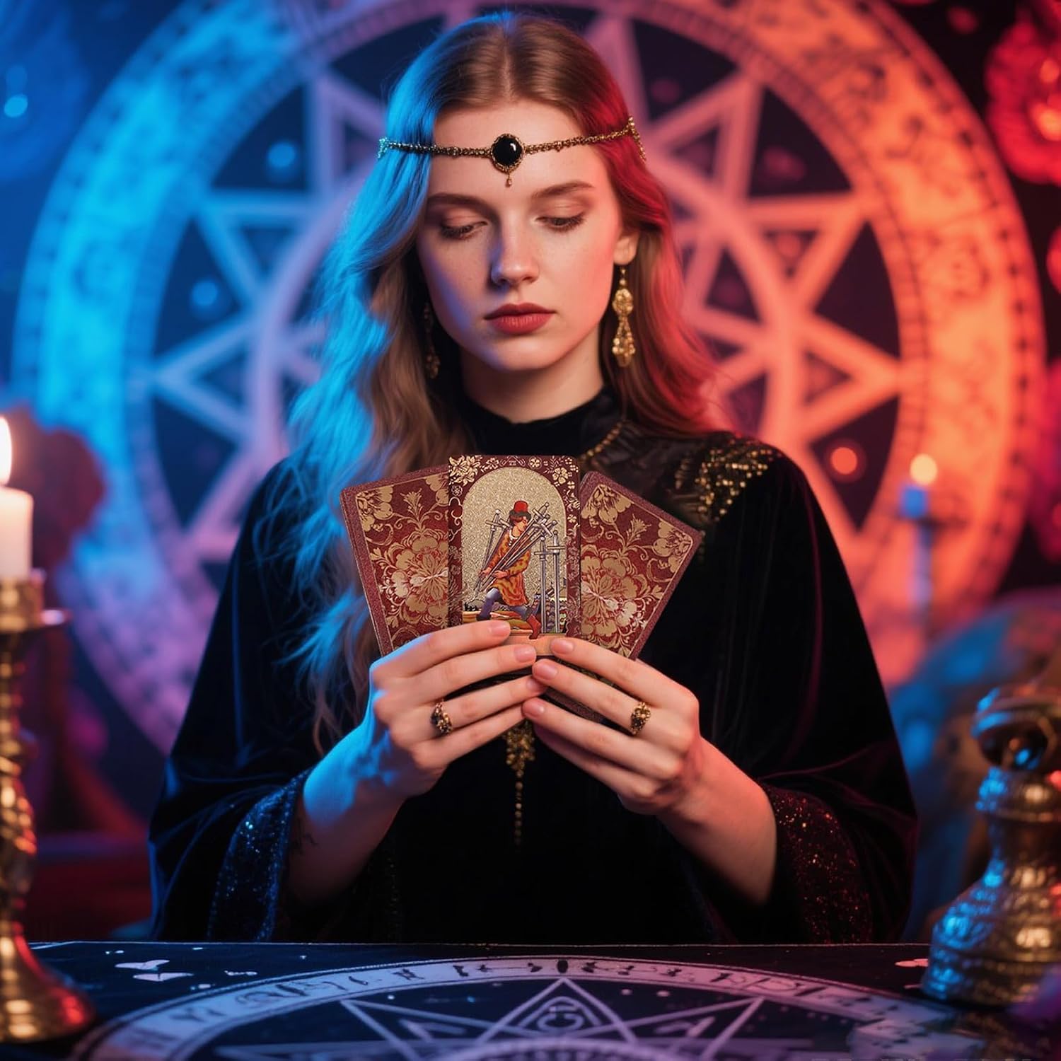 Tarot Cards for Beginners Rose Gold Tarot Cards with Guide Book Gold Foil with Meanings on Them Fortune Telling Game (Red)