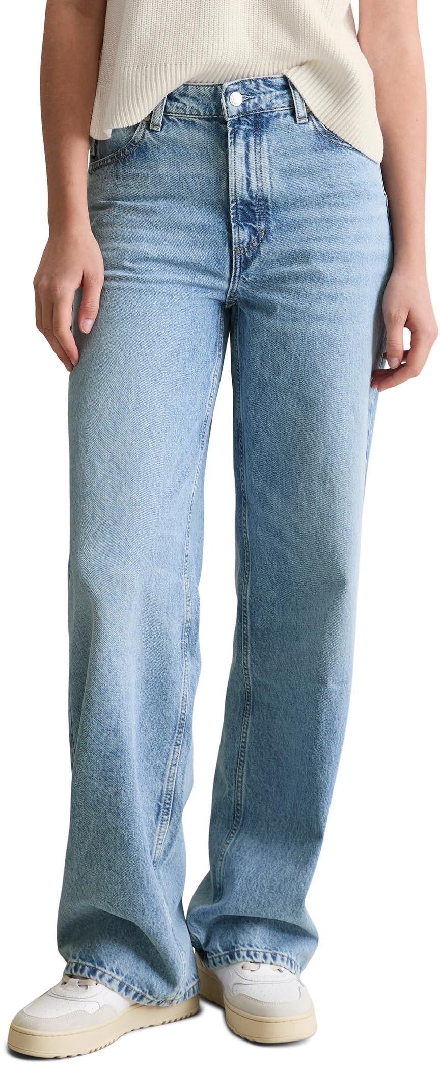 Marc OߴPolo Denim Women's Organic Cotton Wide Leg Jeans, Blue (Light Blue Multi 20), W36/L30