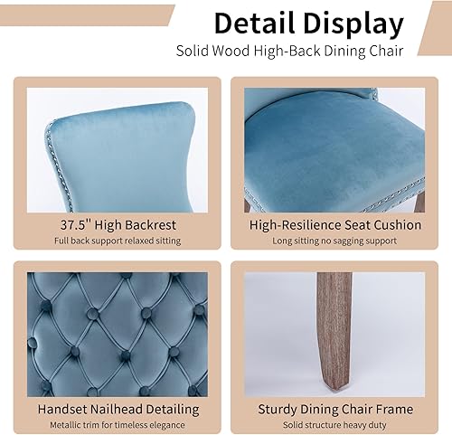 Vista 109 de Juego de 2 sillas de comedor modernas, sillas de comedor tapizadas acolchadas con patas de madera maciza, silla de cocina de tela de lino beige, 01