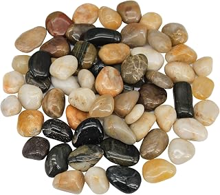 VIREKM River Rocks: Natural Decorative Pebbles for Garden Landscaping, Aquarium, Fish Tank, Vases, Succulents & Home Decor (0.5-1.2 Inch)