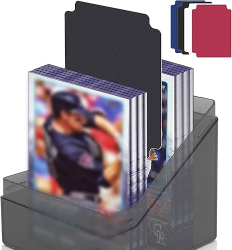 Miniatura 10 de Paquete de 2 cajas de cartas con 2 divisores caja de almacenamiento de tarjetas coleccionables se adapta a más de 100 tarjetas de manga de cuero