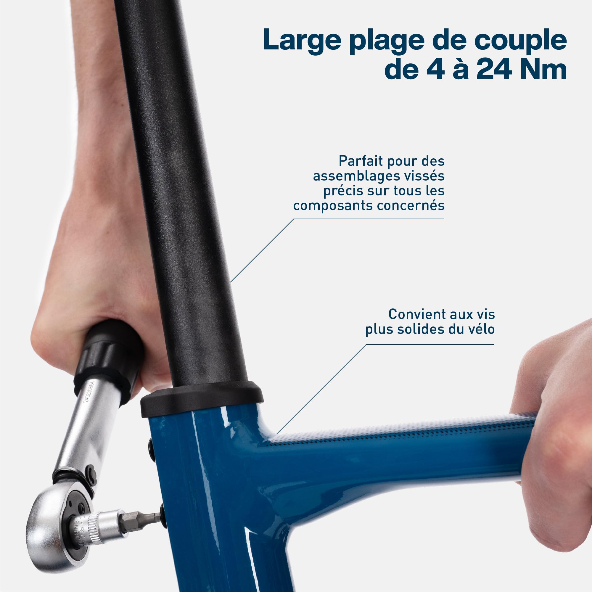 Lot de 15 clés dynamométriques 1/4" et clés à douille avec 4-24 Nm pour vélo, moto, etc. | Clé dynamométrique petite | Jeu d'outils Tim Torque Pro 70005