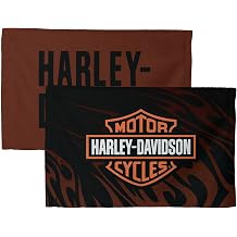 Northwest Harley-Davidson Burnt Flames Fan Towel 2-Pack, Lightweight Absorbent Cloth Set, 16 x 25 in