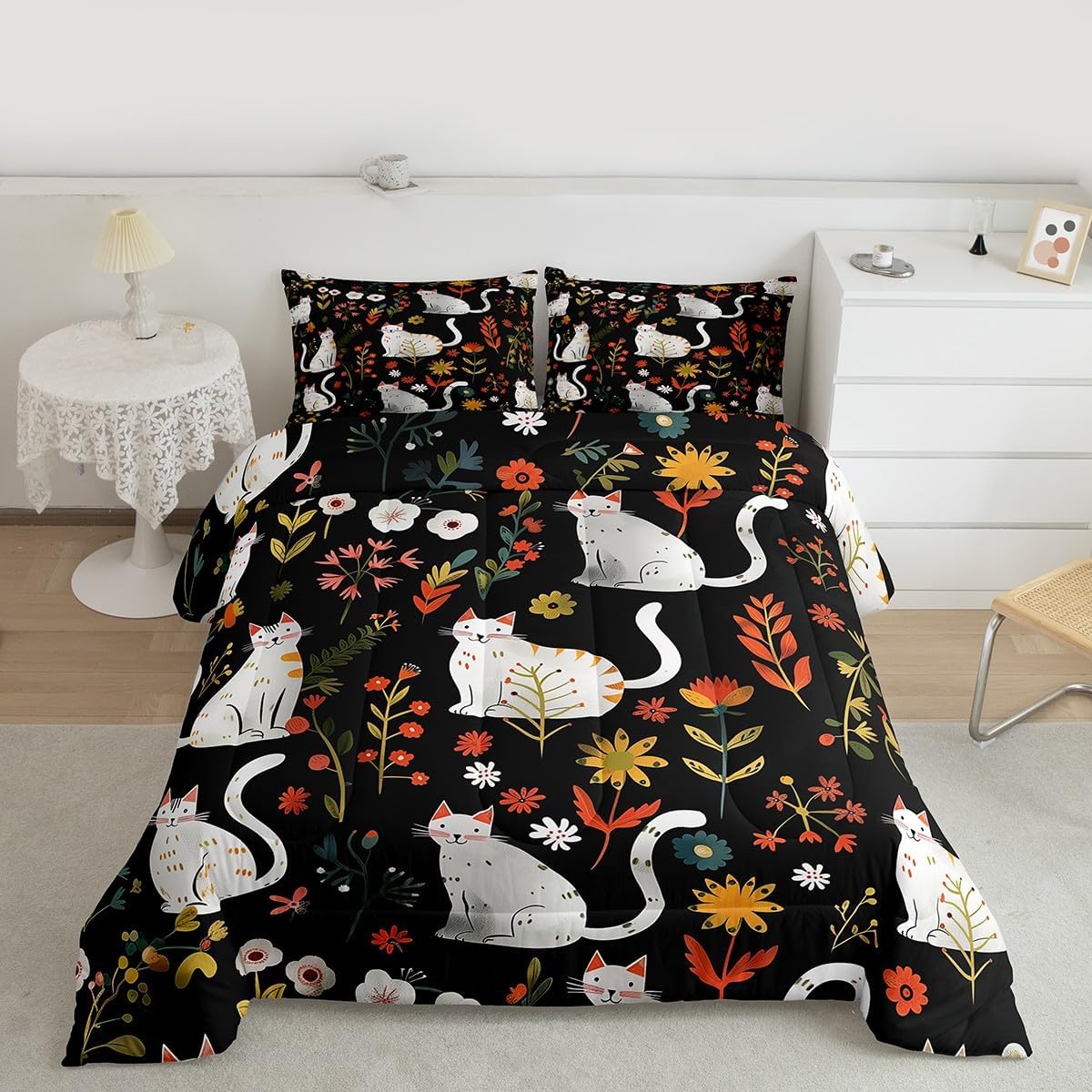 jejeloiu Pink Castle Bedding Set King Size Cute Rainbow Comforter Set for Kids Adult Boys Girls Butterfly Crown Duvet Set Balloon Quilt Set 3Pcs