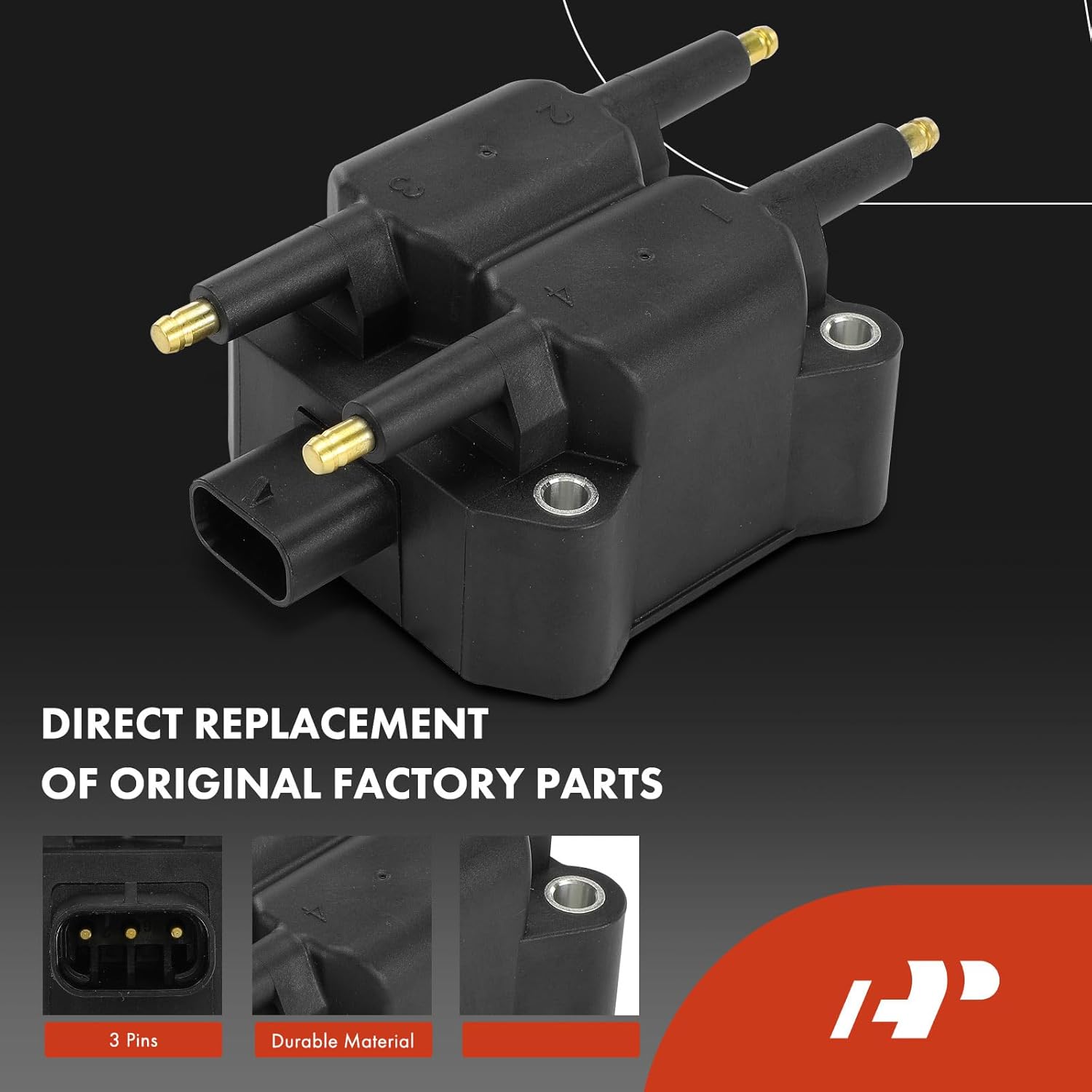 A-Premium 1x Ignition Coil Pack and 4x Iridium Spark Plugs Compatible with Dodge Neon 1995-1996, Stratus 1995-1996 & Plymouth Breeze 1996, Neon 1995-1996, 2.0L, Replace# E8BZ12029B