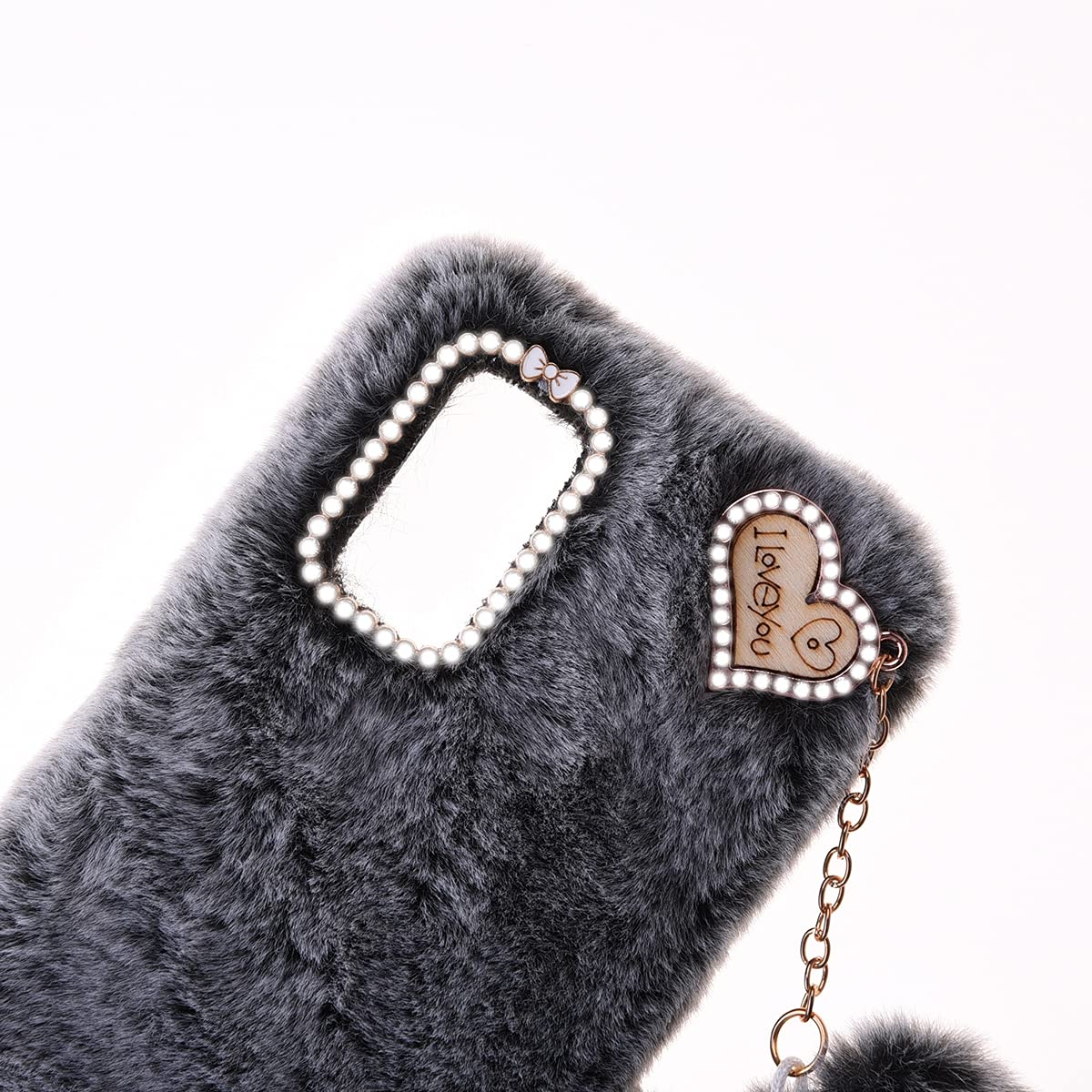 Xifanzi Peluche Custodia Cover per Realme C21,Custodia Coniglio Peluche per Realme C21, Custodia Peloso Carino Fluffy Cover Bambine Copertura Caso per Realme C21 - Viola
