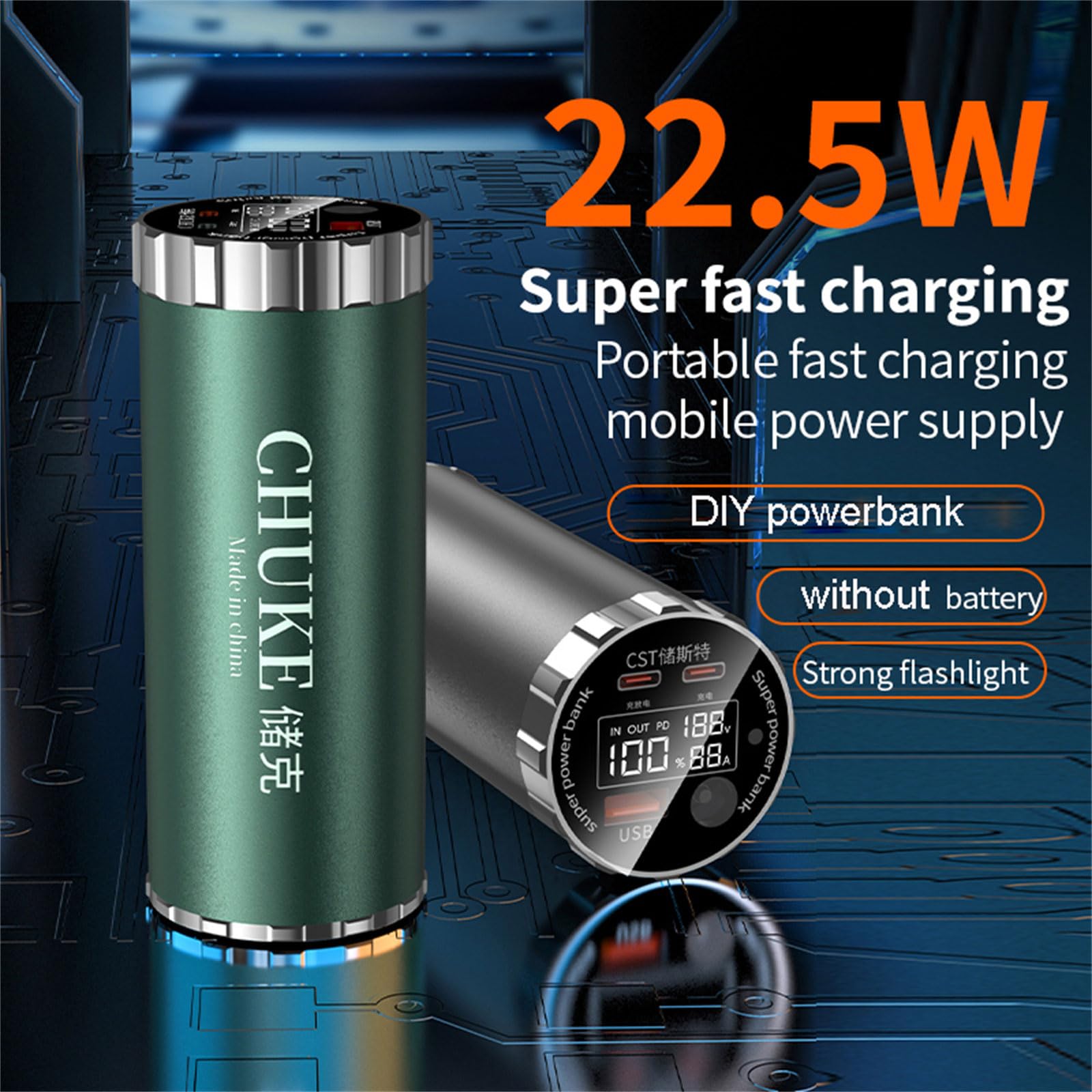 Estuche de carga de batería multifunción 46950 46950, color rojo | La carcasa de carga de energía soporta carga rápida de 22,5 W para usar