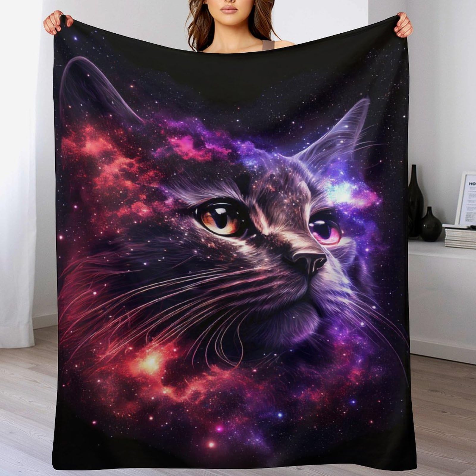 Couverture polaire douce Star Chat plaid canapé chaud 150x200